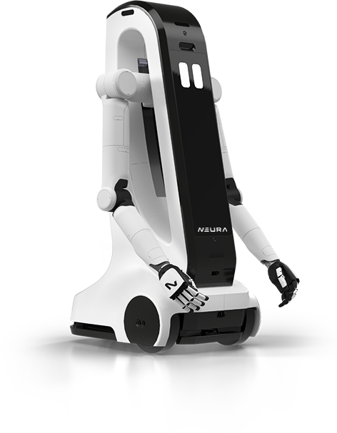 MiPA Robot from robotics reference standing white background